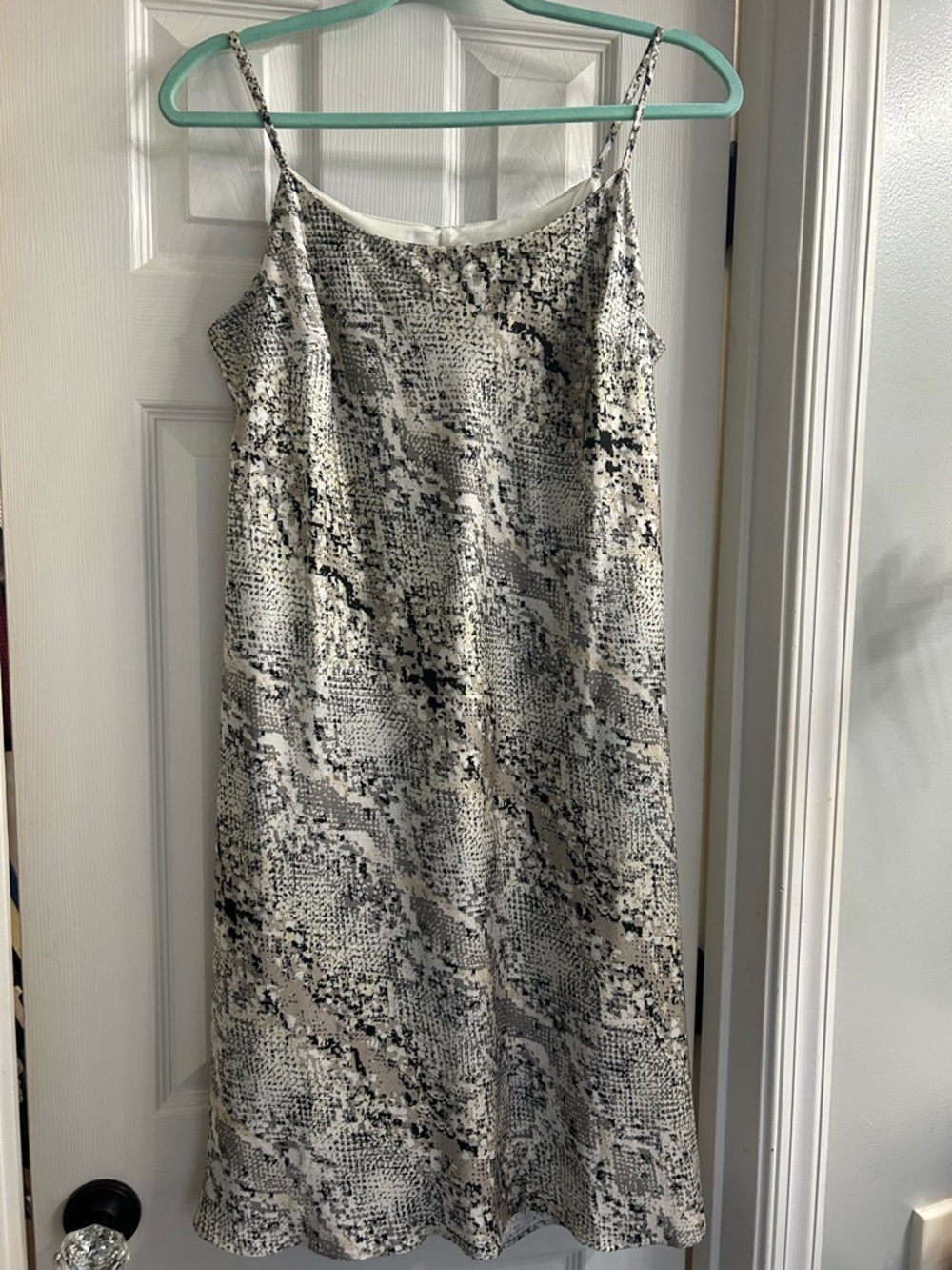 Calvin Klein Neutral Snake Print Slip Dress